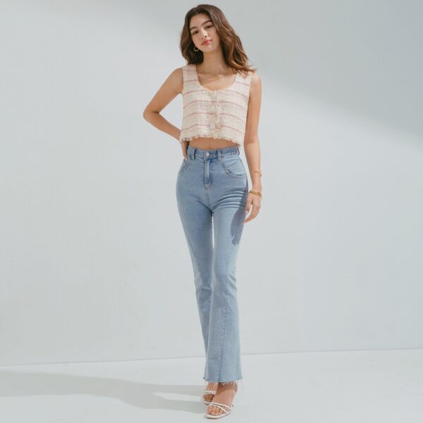 Áo croptop sát nách kẻ caro Tweed nữ Air Space 2210121027 - Hình ảnh 8