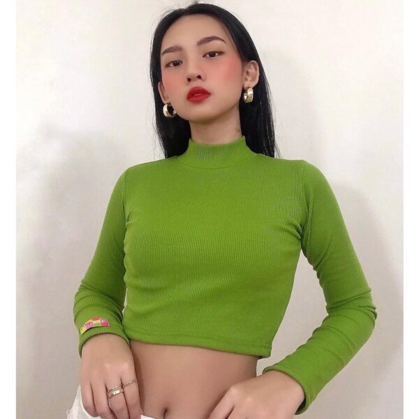 Áo Croptop Tay Dài Xanh TARTAN - T-TitTotTet Croptop / Green - TIẾT KIỆM 𝟗𝟗𝐤 khi mua combo 4 sản phẩm !!