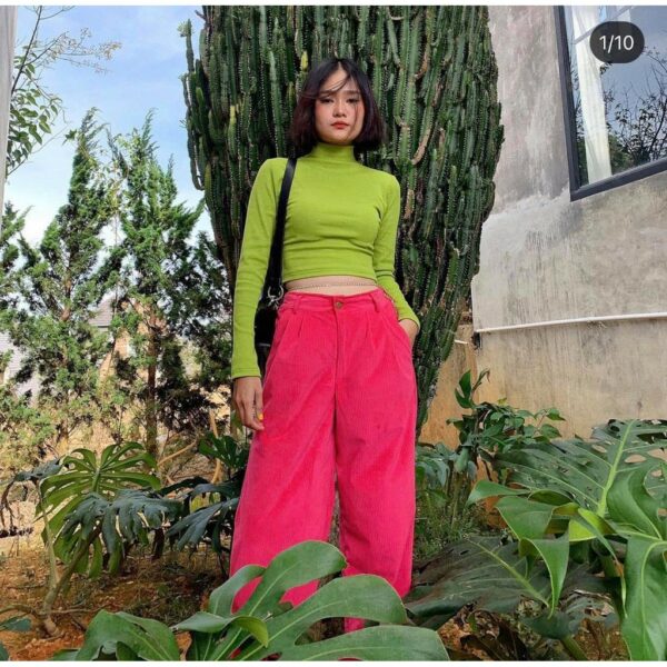 Áo Croptop Tay Dài Xanh TARTAN - T-TitTotTet Croptop / Green - TIẾT KIỆM 𝟗𝟗𝐤 khi mua combo 4 sản phẩm !! - Hình ảnh 2