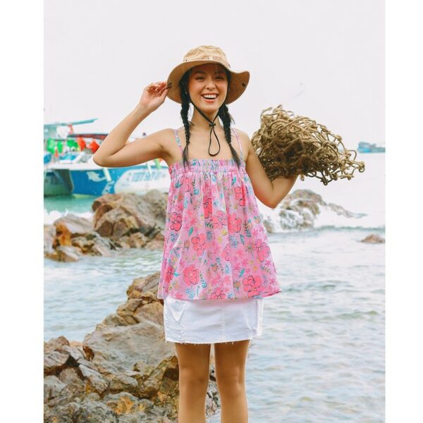 Áo hai dây hoa thiết kế dáng babydoll bo ngực MIEU - HA17 - Ảnh 4