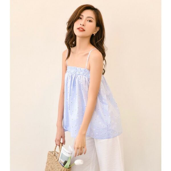 Áo hai dây hoa thiết kế dáng babydoll bo ngực MIEU - HA17 - Ảnh 6