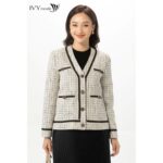 Áo khoác cardigan vải tweed nữ IVY moda MS 70B9060