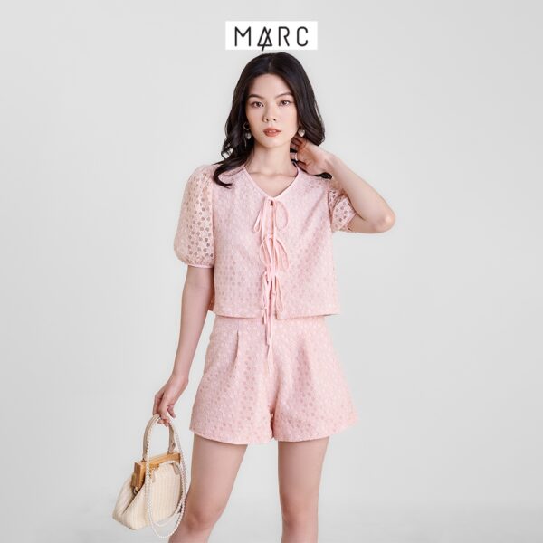 Áo kiểu nữ MARC FASHION crop sheer hoa 3 nơ FALH0416 - Hình ảnh 2