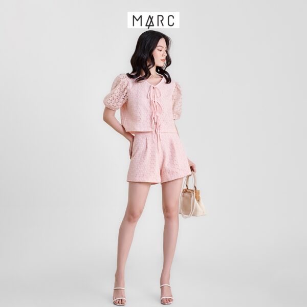 Áo kiểu nữ MARC FASHION crop sheer hoa 3 nơ FALH0416 - Hình ảnh 4