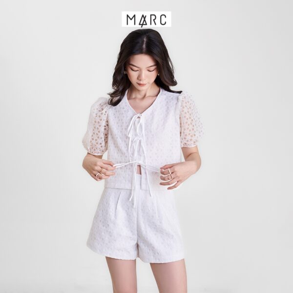 Áo kiểu nữ MARC FASHION crop sheer hoa 3 nơ FALH0416 - Hình ảnh 5