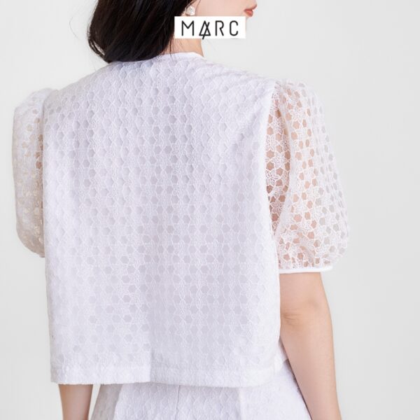 Áo kiểu nữ MARC FASHION crop sheer hoa 3 nơ FALH0416 - Hình ảnh 6