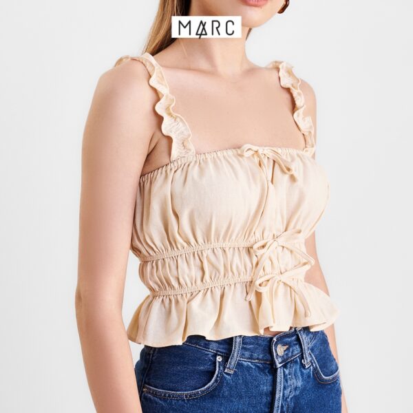 Áo kiểu nữ MARC FASHION linen 2 dây bèo rút nhún CBLH0305 - Hình ảnh 4