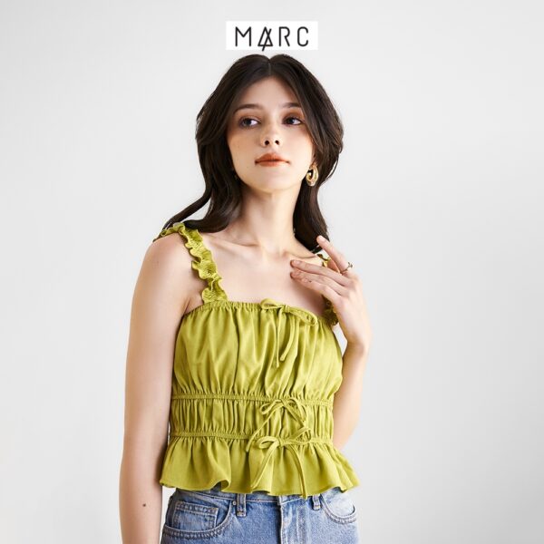 Áo kiểu nữ MARC FASHION linen 2 dây bèo rút nhún CBLH0305 - Hình ảnh 5