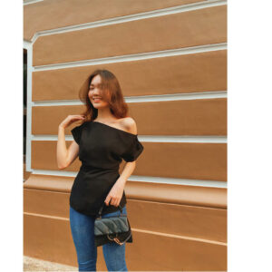 Áo lệch vai, Shoulder Off Shirt LUCETFASHION, áo kiểu Han Quốc
