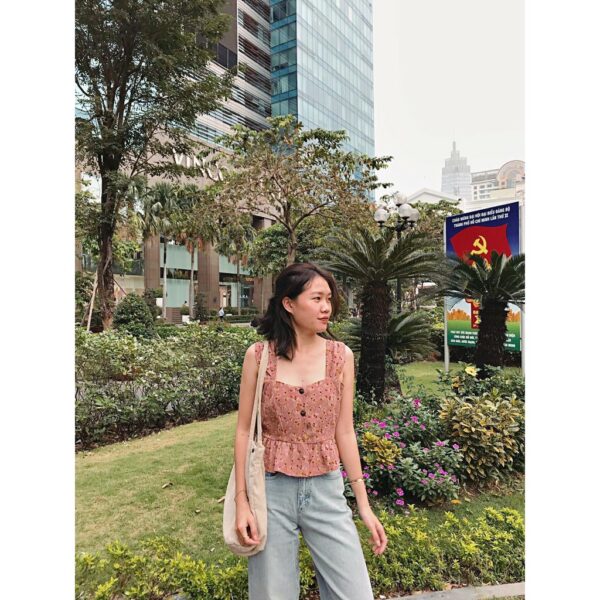 Áo nữ Yu Cherry YA334 BUTTON TANK TOP - Ảnh 4