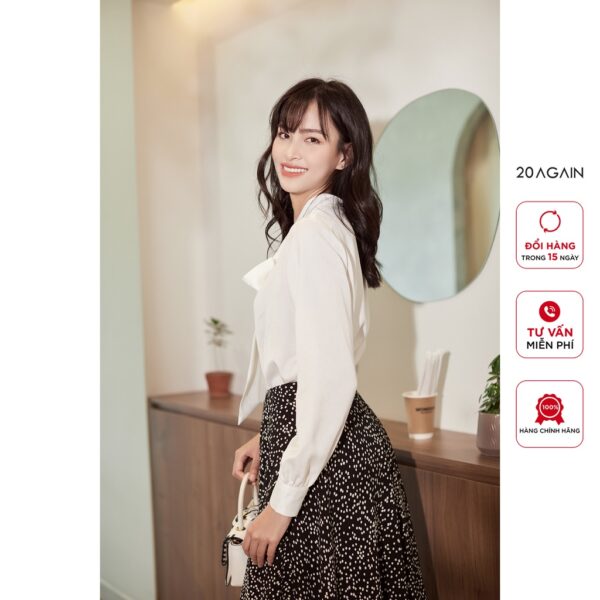Áo sơ mi dài tay cổ nơ 20AGAIN, thanh lịch, trẻ trung ASA2251 - Hình ảnh 3