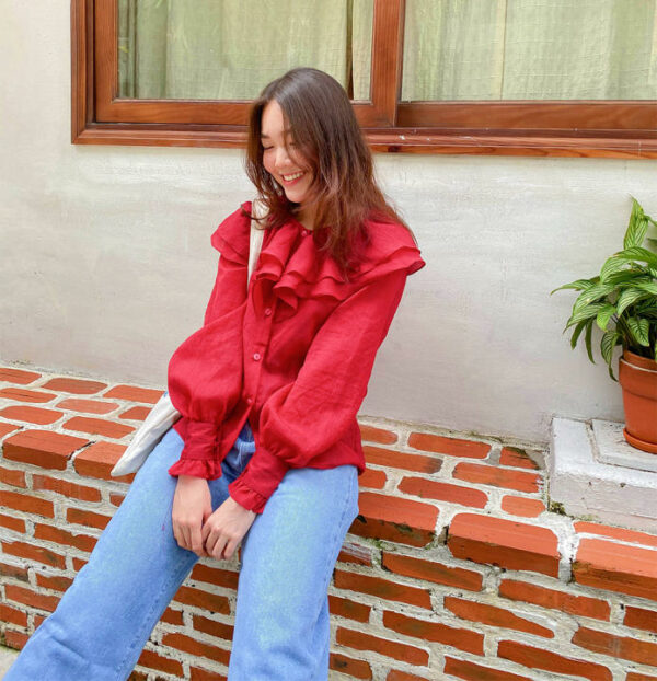 Áo Sơ mi kiểu nữ dài tay, Gime Shirt LUCETFASHION, áo kiểu tiểu thư