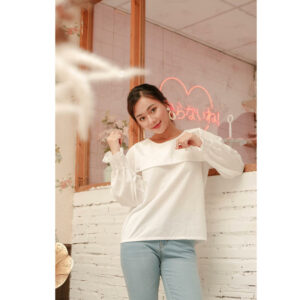 Áo sơ mi kiểu nữ, tay dài Ruby Top LUCETFASHION, áo kiểu Hàn Quốc