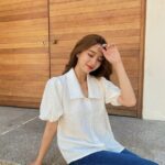 Áo sơ mi kiểu nữ tay phồng ngắn Hàn Quốc LUCETFASHION Audrey Shirt