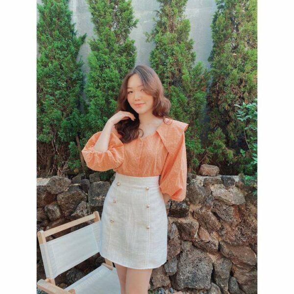 Áo sơ mi kiểu nữ tay phồng tiểu thư Jeju Blouse LUCETFASHION