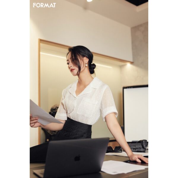 Áo sơ mi nữ 2 lớp FORMAT lịch sự, thời thượng ngắn tay B933-912K