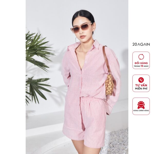 Áo sơ mi nữ cổ đức 20AGAIN , thiết kế công sở tay ABA2344 - Hình ảnh 6