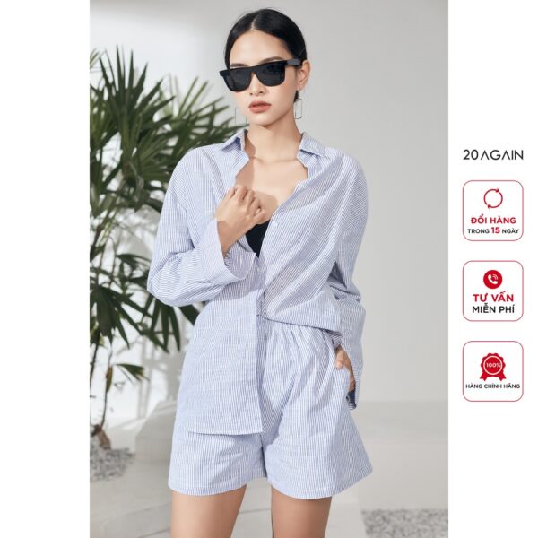 Áo sơ mi nữ cổ đức 20AGAIN , thiết kế công sở tay ABA2344 - Hình ảnh 7