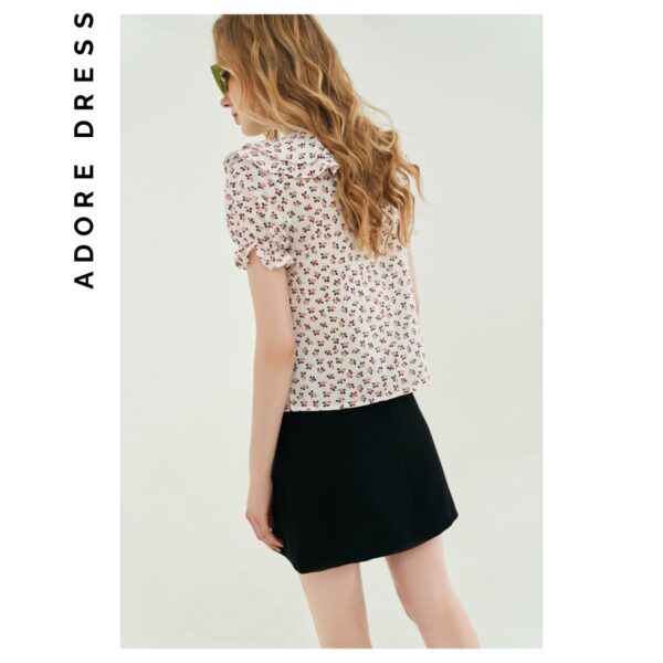 Áo sơ mi nữ cherry nhí bèo ngực 1AO1121 ADORE DRESS - Hình ảnh 2