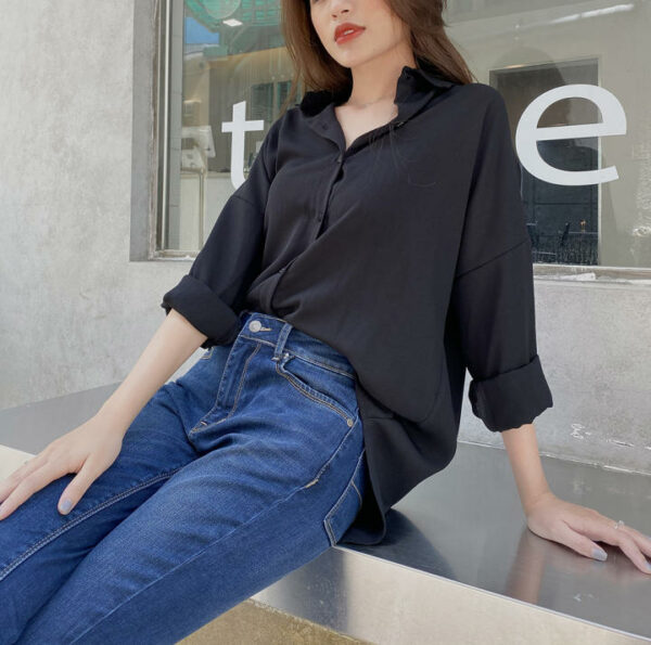 Áo sơ mi nữ form rộng, LUCETFASHION Comin Shirt, áo sơ mi nữ dài tay