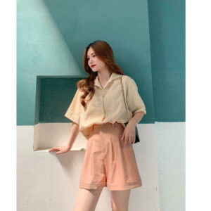 Áo sơ mi nữ tay ngắn, form suông LUCET FASHION Short sleeved shirt, áo sơ mi công sở nữ