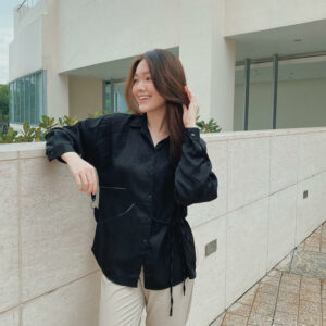 Áo sơ mi tay dài đẹp công sở LUCETFASHION cao cấp đen trắng xanh be Terry Shirt