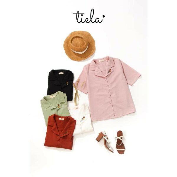 Áo sơ mi thêu hoa bi TIELA - Áo sơ mi dáng công sở Bibi Shirt - Hình ảnh 2