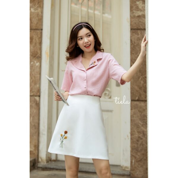 Áo sơ mi thêu hoa bi TIELA - Áo sơ mi dáng công sở Bibi Shirt - Hình ảnh 6