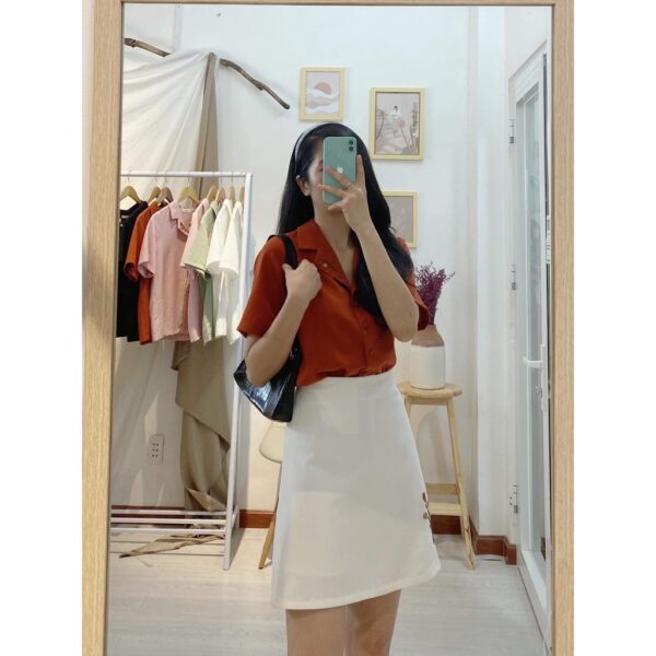 Áo sơ mi thêu hoa bi TIELA - Áo sơ mi dáng công sở Bibi Shirt - Hình ảnh 9