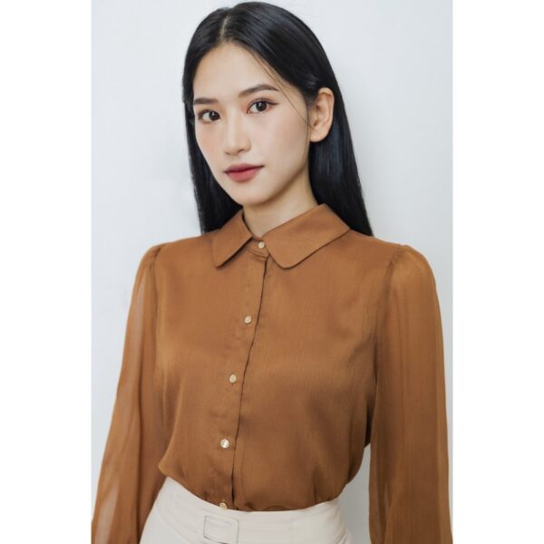 Áo Sơ Mi Tơ Cúc Trai Dáng Công Sở Design By LEMIA - 22A056 - Hình ảnh 7