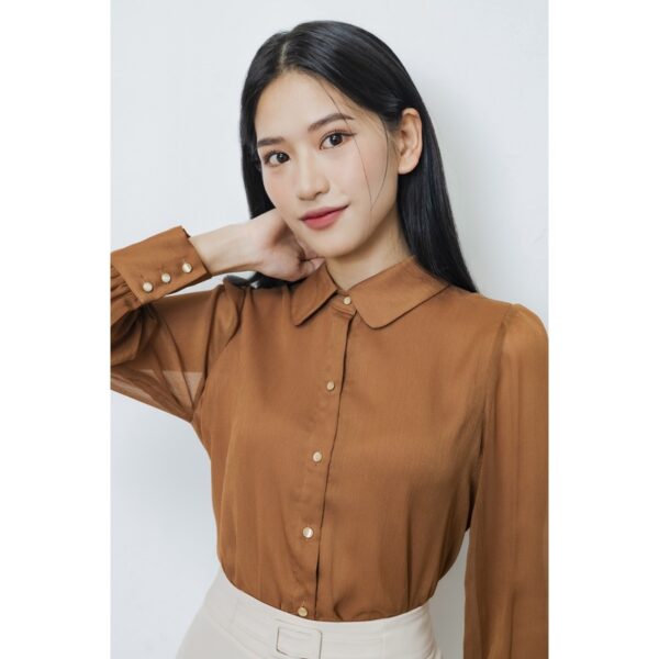 Áo Sơ Mi Tơ Cúc Trai Dáng Công Sở Design By LEMIA - 22A056 - Hình ảnh 8