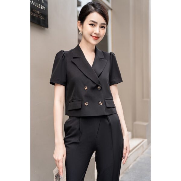 Áo suông cổ 2 ve cách điệu vai bồng B3004-22