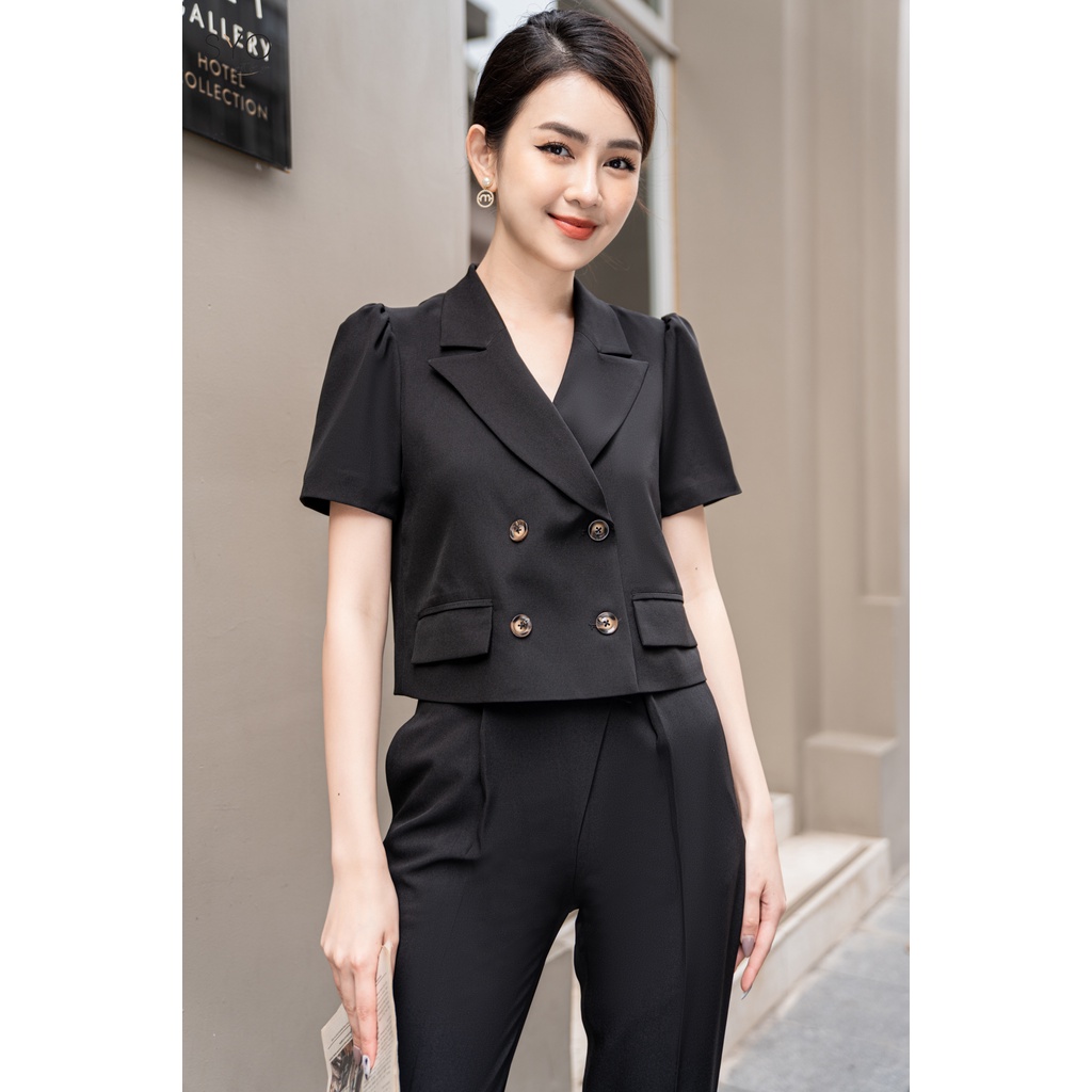 Áo suông cổ 2 ve cách điệu vai bồng B3004-22