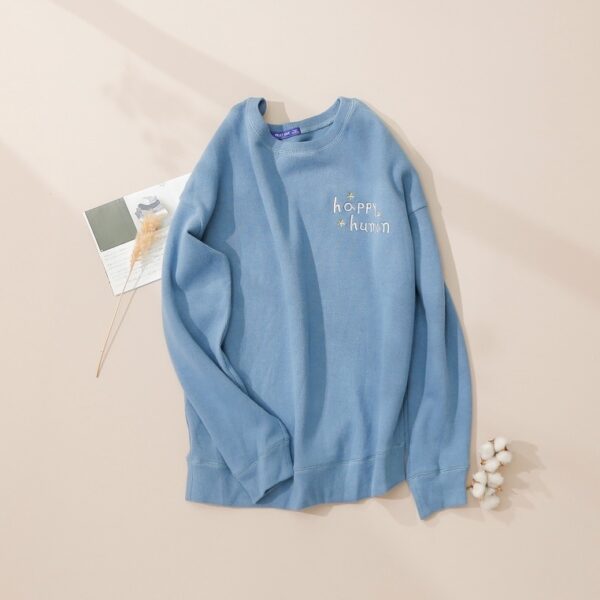 Áo Sweater Nữ MOMOCO Chất Liệu Nỉ Dày Dặn, Ấm Áp Màu Xanh/Đen M2930 - Ảnh 2