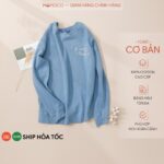 Áo Sweater Nữ MOMOCO Chất Liệu Nỉ Dày Dặn, Ấm Áp Màu Xanh/Đen M2930