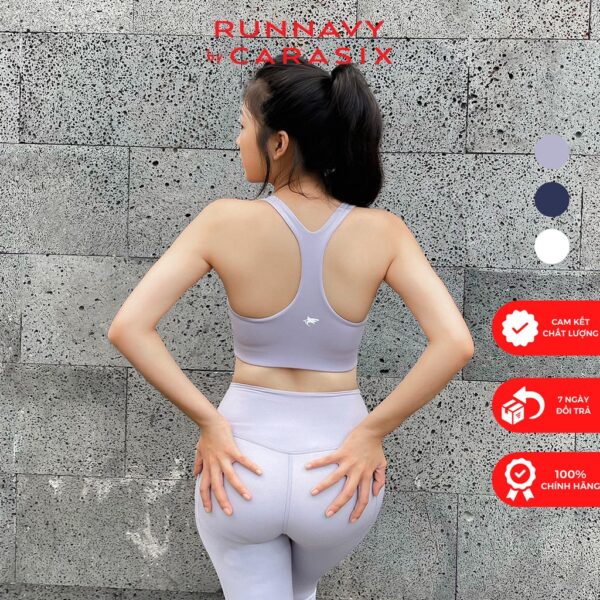 Áo tập gym yoga nữ WBR38 Runnavy by Carasix chất liệu Ecofriend, có đệm mút ngực