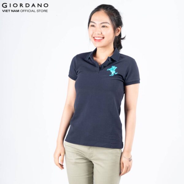 Áo Thun Nữ Giordano Polo Màu Xanh Đen 0531621026 - Hình ảnh 2