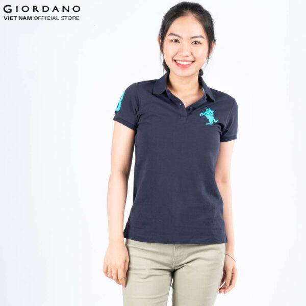 Áo Thun Nữ Giordano Polo Màu Xanh Đen 0531621026