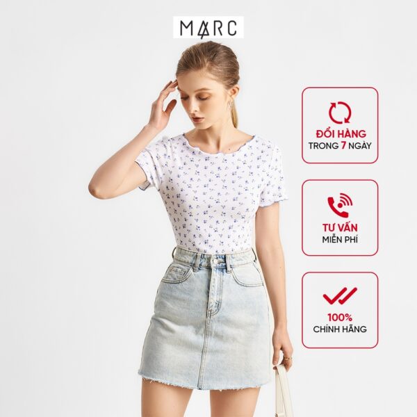 Áo thun nữ MARC FASHION hoa cuốn biên FATN0493