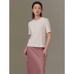 Áo thun nữ trắng Mauve Cream White Tee