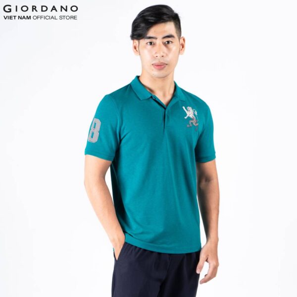 Áo Thun Nam Polo Logo Sư Tử Giordano 01018222 - Ảnh 5
