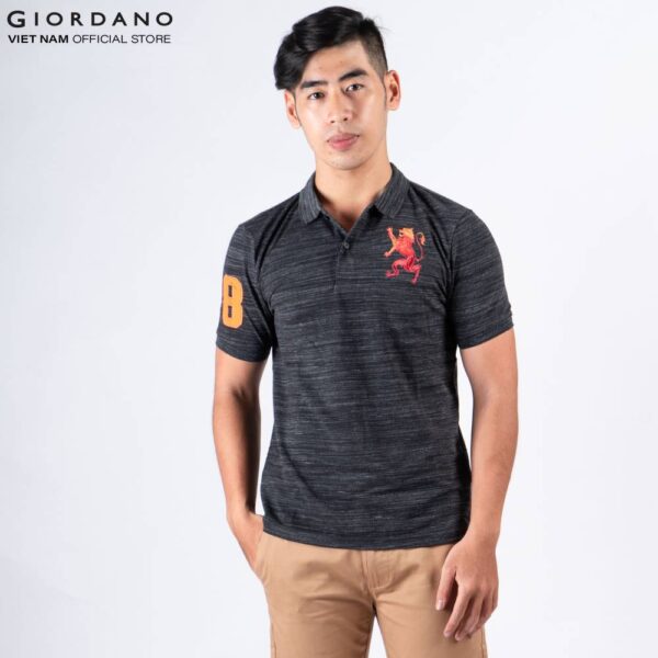 Áo Thun Nam Polo Logo Sư Tử Giordano 01018222 - Ảnh 8