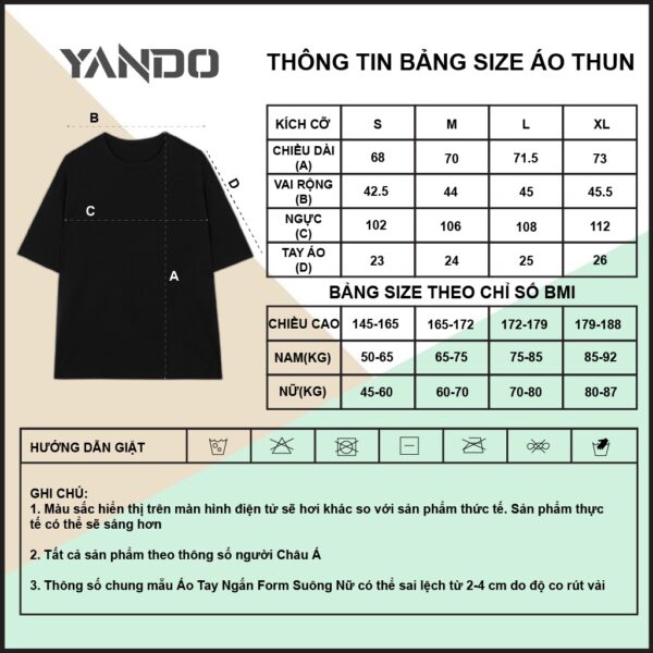 Áo Thun Tay Lỡ Nam Nữ Form Rộng YANDO OUTFITS YD003 Cotton 2 Chiều - Hình ảnh 5