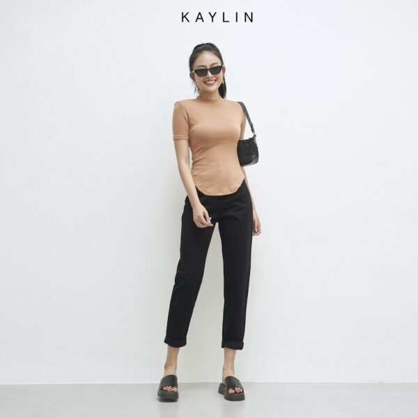 Áo Thun Trơn Vạt Áo Dạng Bầu N1619 - KAYLIN - Ảnh 4