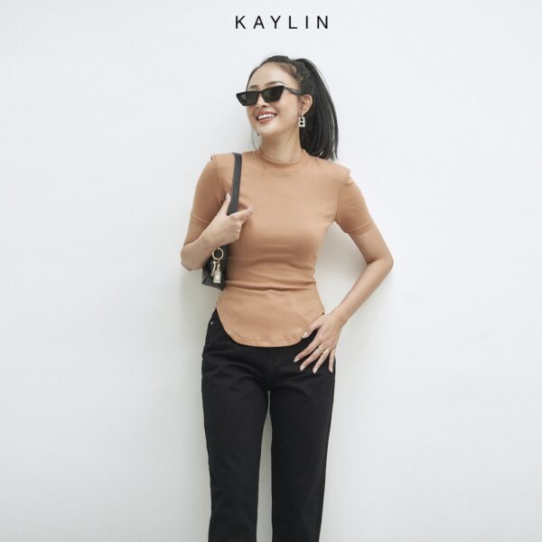 Áo Thun Trơn Vạt Áo Dạng Bầu N1619 - KAYLIN - Ảnh 5