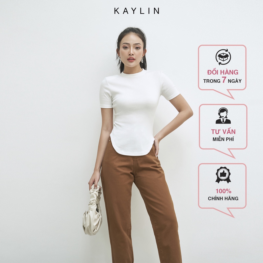 Áo Thun Trơn Vạt Áo Dạng Bầu N1619 – KAYLIN