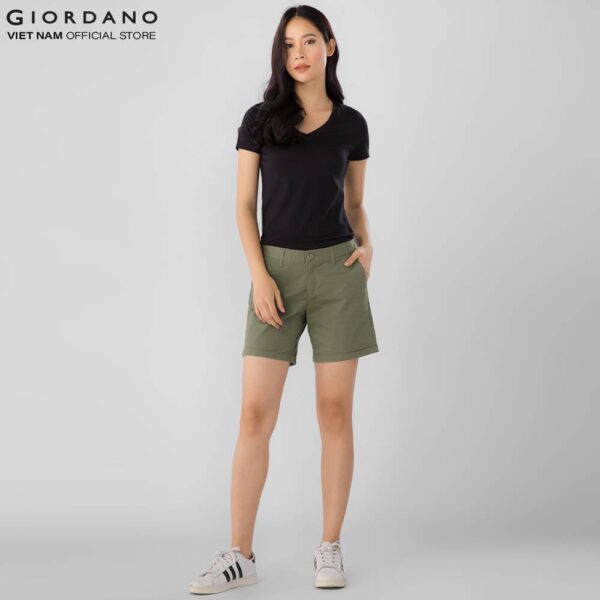 Áo Thun V-Neck Tee Nữ Giordano Màu Xanh 05327212 - Ảnh 2