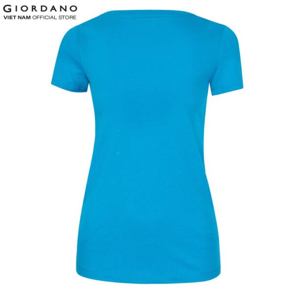 Áo Thun V-Neck Tee Nữ Giordano Màu Xanh 05327212 - Ảnh 4