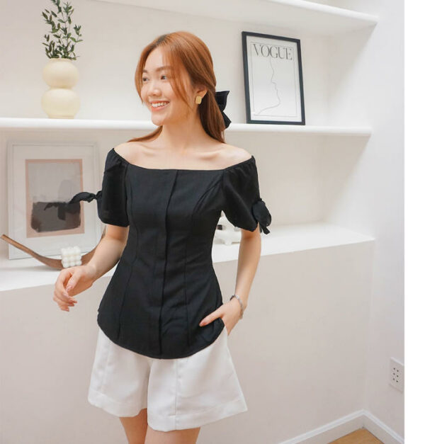 Áo trễ vai Ravita thiết kế, LUCETFASHION, áo kiểu nữ đẹp