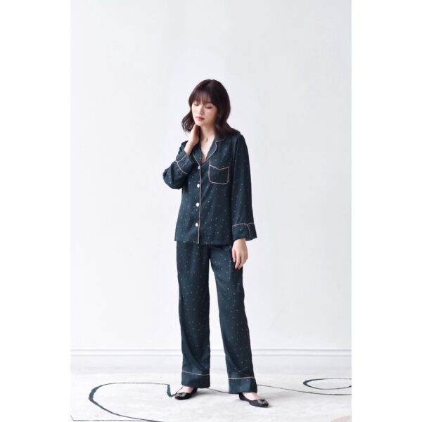 Bộ đồ lụa Pyjama Nữ LILAS BLANC Star PJ Set Chất Lụa Cao Cấp Sang Trọng Thanh Lịch - Ảnh 4